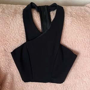 Racerback black lined crop top